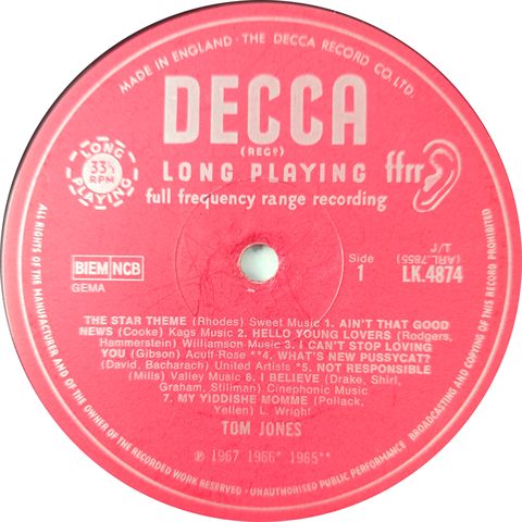 Side 1 Label